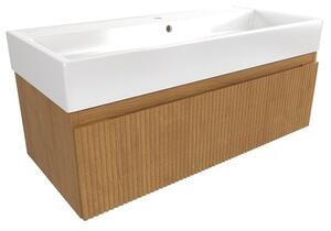 Kúpeľňová skrinka s umývadlom SAT Evolution 98x30x44, 5 cm dub medový mat SATEVO100DMU2