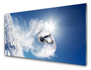 Sklenený obklad Do kuchyne Snowboard šport sneh zima 125x50 cm