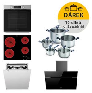 Rúra Whirlpool OMK58CU1SX + sklokeramická varná doska AKT8090NE + komínový odsávač pár WHVP62FLTSK + vstavaná umývačka riadu WIC3C26F SETWH26