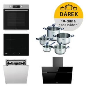 Whirlpool rúra OMK58CU1SX + indukčná varná doska WSQ7360NE + komínový odsávač WHVP62FLTSK + vstavaná umývačka riadu WIC3C26F SETWH28