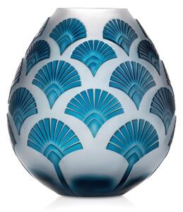 Bohémia Crystal Ručne brúsená váza Art Deco Azur 210mm