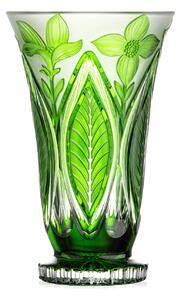 Bohemia Crystal Ručne brúsená váza Sasanka Zelená 305mm