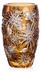 Bohemia Crystal Brúsená váza Amber 200mm