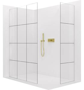 CERANO - Sprchová zástena Walk-in Crystal TL/P - 8 mm - bezvzperový systém - zlatá, industriálne sklo - 160x100x200 cm