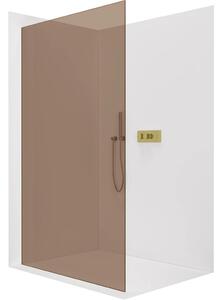 CERANO - Sprchová zástena Walk-in Crystal Ľ/P - 8 mm - bezvzperový systém - zlatá, bronzové sklo - 50x200 cm