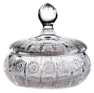 Bohemia Crystal Ručne brúsená dóza s viečkom PK500 195mm