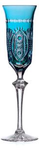Bohemia Crystal Ručne brúsené poháre na šampanské Azurová 180ml (set po 2ks)