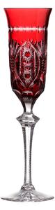 Bohemia Crystal Ručne brúsené poháre na šampanské Rubín 180ml (set po 2ks)