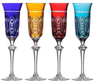 Bohemia Crystal Ručne brúsené poháre na šampanské vrtsvený krištáľ 180ml (set po 4ks)