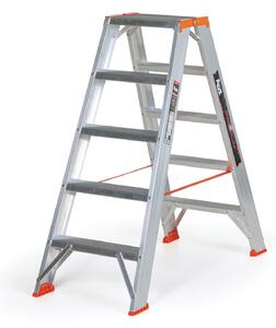 Obojstranné hliníkové schodíky ALVE PREMIUM, 2x5 stupňov, výška 1,07 m