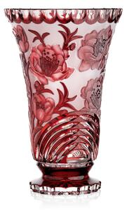 Bohemia Crystal Ručne brúsená váza Sakura Rubín 305mm
