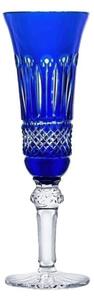 Bohemia Crystal Brúsené poháre na šampanské Tomy modrá 155 ml (set po 6 ks)