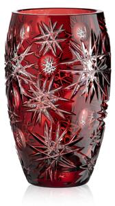 Bohemia Crystal Brúsená váza Rubín 200mm