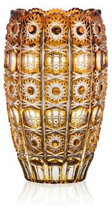 Bohémia Crystal Ručne brúsená váza Murinas Amber 205mm