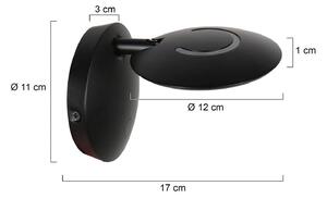 Steinhauer LED nástenné svetlo Zenith 2, čierna, kov, zástrčka, Čierna, Obývacia izba / jedáleň, kov, Moderný, Nástenné svietidlo