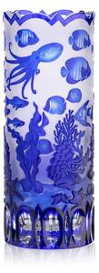 Bohemia Crystal Ručne brúsená váza Ocean Modrá 300mm