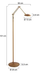 Steinhauer LED stojacia lampa Daphne 2-pl., 1-pl., bronzová, diaľkové ovládanie, Hnedá / staromosadz, Obývacia izba / jedáleň, kov, Moderný, Svetlo na čítanie