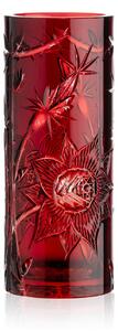 Bohémia Crystal Ručne brúsená váza Sunset Rose Rubín 300mm