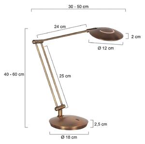 Steinhauer LED stolná lampa Zenith 2, bronzová, diaľkové ovládanie, Hnedá / staromosadz, Pracovňa / Kancelária, kov, Moderný, Stolová lampa