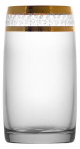 Bohemia Crystal Ideal poháre na vodu a nealkoholické nápoje so zlatým dekorom 250 ml (sada 6 kusov)