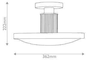 HINKLEY Stropné LED svetlo Kieran, čierne, Ø 36 cm, kov/sklo,, Čierna, Obývacia izba / jedáleň, kov, Vintage, Stropné svetlo polkruhové s priestorom