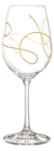 Bohemia Crystal Poháre na víno s jemným zlatým vzorom String 350ml- zlatá (set po 2ks)