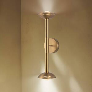 Elstead LED nástenné svetlo Arden, zlatá, výška 57 cm, 2-pl. kovové, stmievateľné, Mosadz / zlato, Obývacia izba / jedáleň, Hliník, Moderný, Nástenné svietidlo