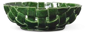 Ferm Living Keramická misa Plait Bowl Ø30, emerald green
