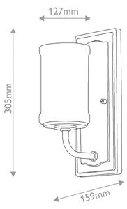 KICHLER Nástenné svetlo Vetivene, chróm, výška 31 cm, kov, IP44, G9-LED, Chrómová / strieborná, Kúpeľňa, kov, Nástenné svietidlo