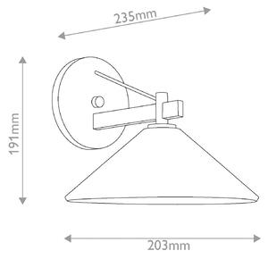 KICHLER Vonkajšie nástenné svietidlo Ripley, starobronzová, šírka 20 cm, kov, IP44, Hnedá / staromosadz, Hliník, Moderný, Nástenné svietidlo