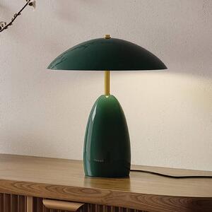 Elstead Stolová LED lampa Poppy, zelená, výška 35 cm, kovová, stmievateľná, Zelená, Obývacia izba / jedáleň, Hliník, Vintage, Stojacie svietidlo