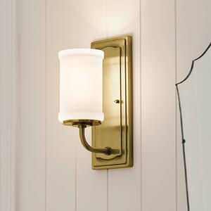 KICHLER Nástenné svetlo Vetivene, mosadz, výška 31 cm, kov, IP44, G9-LED, Mosadz / zlato, Kúpeľňa, kov, Nástenné svietidlo