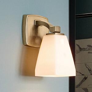 KICHLER Nástenné svetlo Marant, svetlo-bronzová/opálová, výška 24 cm, IP44, G9-LED, Hnedá / staromosadz, Kúpeľňa, kov, Moderný, Nástenné svietidlo