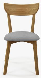 Jedálenská dubová stolička EVA sivá