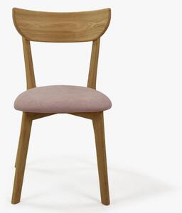 Jedálenská dubová stolička EVA ružová