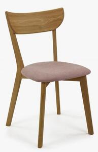 Jedálenská dubová stolička EVA ružová