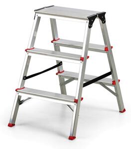 Hliníkové obojstranné schodíky VENBOS, 2x3 stupne, 650 mm