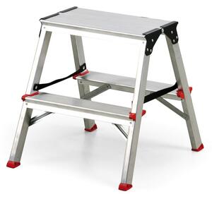 Hliníkové obojstranné schodíky VENBOS, 2x2 stupne, 430 mm