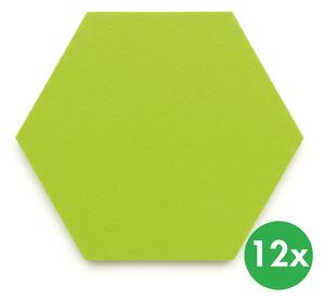 Akustický panel, šesťuholník, 30x26 cm, 12 ks, zelená