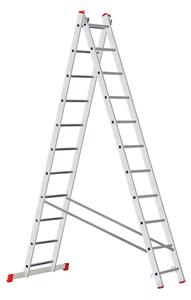Hliníkový dvojdielny výsuvný rebrík VENBOS HOBBY, 2x11 priečok, 5,06 m