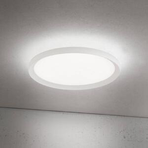 Stropné LED svetlo Kant, Ø 40 cm, biele, kov/plast, Biela / opálová, Obývacia izba / jedáleň, Hliník, Moderný, Závesné svietidlo