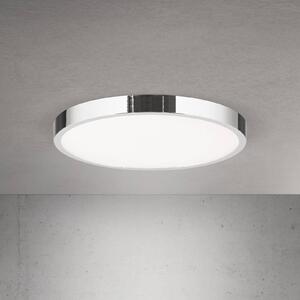 Stropné LED svetlo Disc, chrómová farba, Ø 28 cm, kov, Chrómová / strieborná, Obývacia izba / jedáleň, Hliník, Moderný, Závesné svietidlo