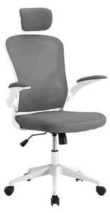 Ergonomická kancelárska stolička s bedrovou opierkou, opierkou hlavy, sivá