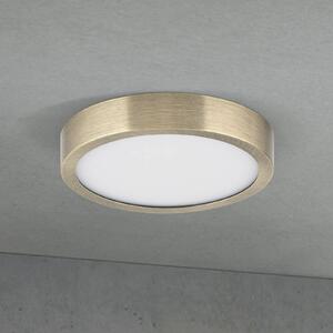 Stropné LED svetlo Disc, antická mosadzová farba, Ø 14 cm,, Hnedá / staromosadz, Obývacia izba / jedáleň, Hliník, Moderný, Závesné svietidlo