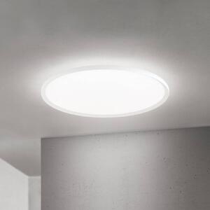 Stropné LED svetlo Kant, Ø 80 cm, biele, kov/plast, Biela / opálová, Obývacia izba / jedáleň, Hliník, Moderný, Závesné svietidlo