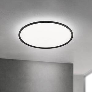 Stropné LED svetlo Kant, Ø 80 cm čierne, kov/plast, Čierna, Obývacia izba / jedáleň, Hliník, Moderný, Závesné svietidlo