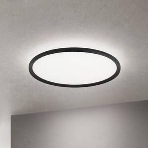 Stropné LED svetlo Kant, Ø 60 cm čierne, kov/plast, Čierna, Obývacia izba / jedáleň, Hliník, Moderný, Závesné svietidlo
