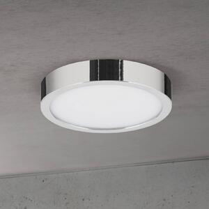Stropné LED svetlo Disc, chrómová farba, Ø 14 cm, kov, Chrómová / strieborná, Obývacia izba / jedáleň, Hliník, Moderný, Závesné svietidlo