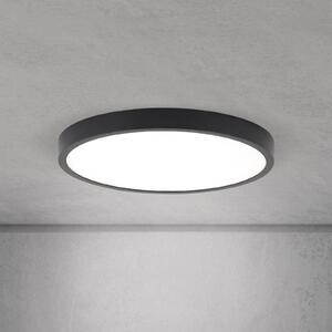 Stropné LED svetlo Disc, čierne Ø 28 cm, kov/plast, Čierna, Obývacia izba / jedáleň, Hliník, Moderný, Závesné svietidlo