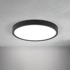 Stropné LED svetlo Disc, čierne Ø 24 cm, kov/plast, Čierna, Obývacia izba / jedáleň, Hliník, Moderný, Závesné svietidlo